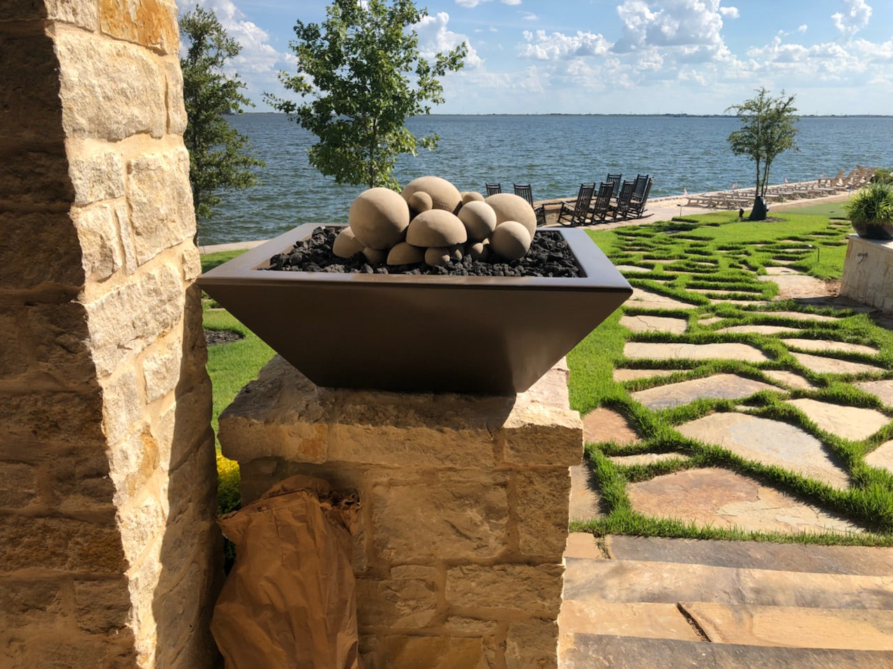 Maya Concrete Fire Bowl by The Outdoor Plus - Free Cover Included