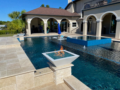 Maya Concrete Fire Bowl by The Outdoor Plus - Free Cover Included