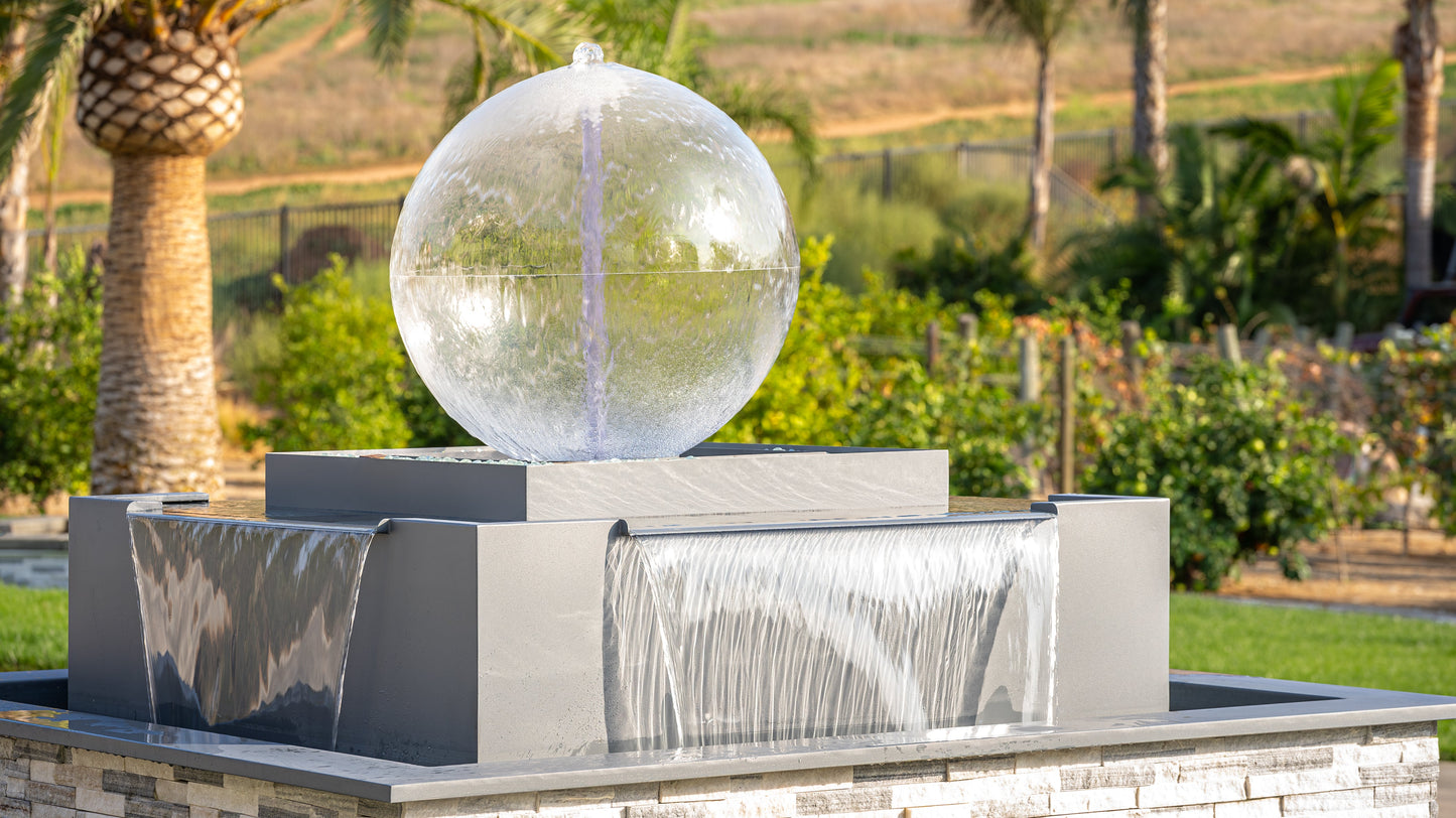 84" Atlas Fire & Water - Self-Contained Unit -  Square With 4 Spillways by The Outdoor Plus