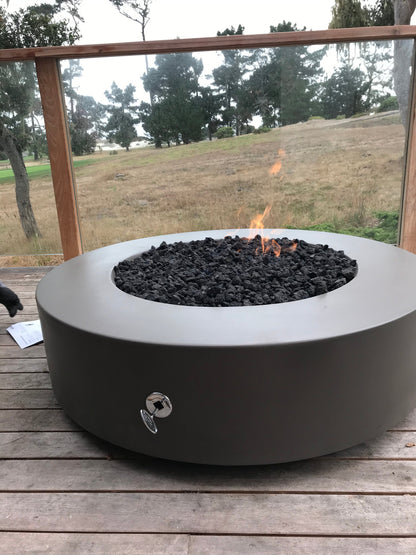 Florence Concrete Fire Pit 72" by The Outdoor Plus - Free Cover Included