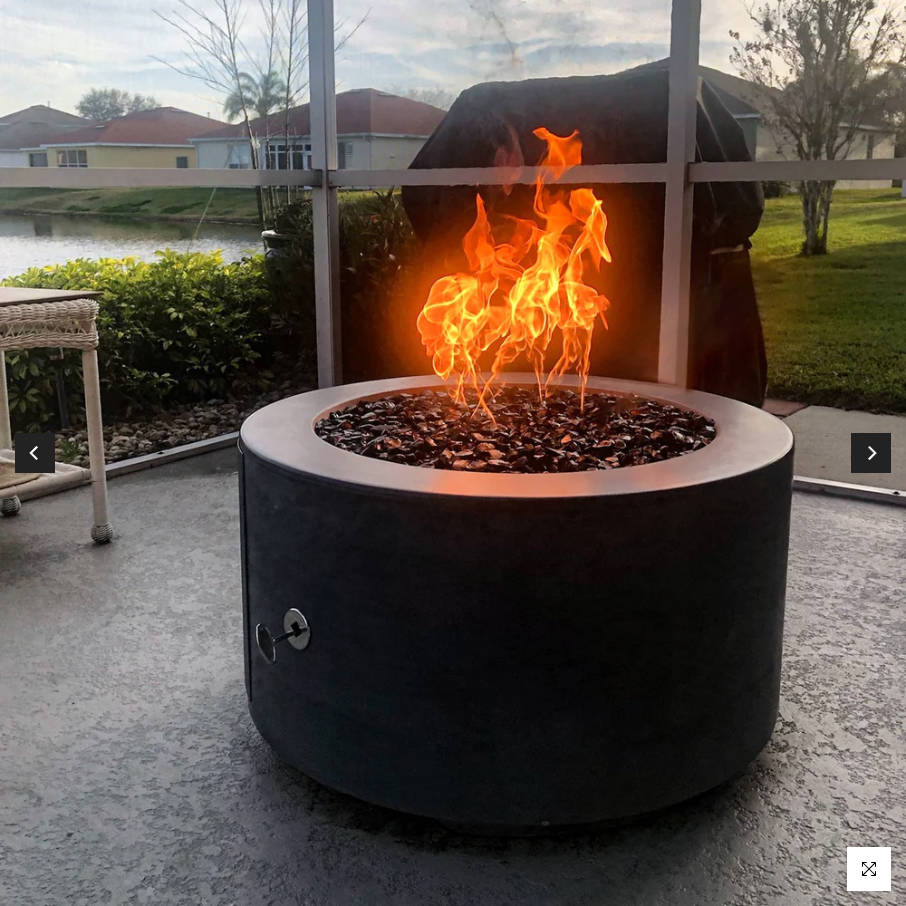 Florence Concrete Fire Pit 46" - 20" Tall by The Outdoor Plus - Free Cover Included