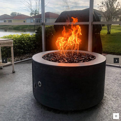 Florence Concrete Fire Pit 46" - 20" Tall by The Outdoor Plus - Free Cover Included