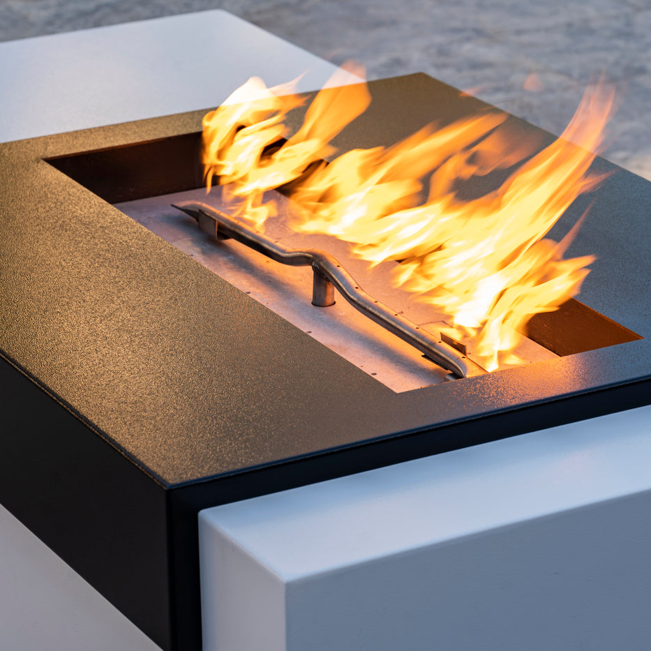 Moonstone Fire Pit  - Black & White Collection by The Outdoor Plus - Free Cover Included
