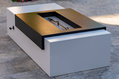 Moonstone Fire Pit  - Black & White Collection by The Outdoor Plus - Free Cover Included