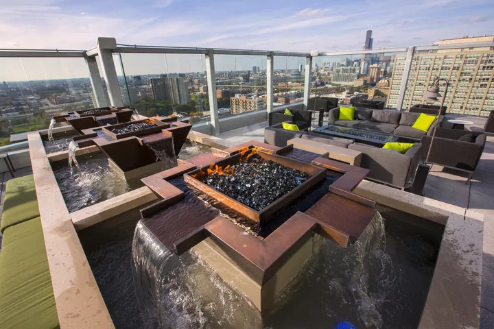 Maya 4-Way Copper Fire & Water Bowl by The Outdoor Plus - Free Cover Included
