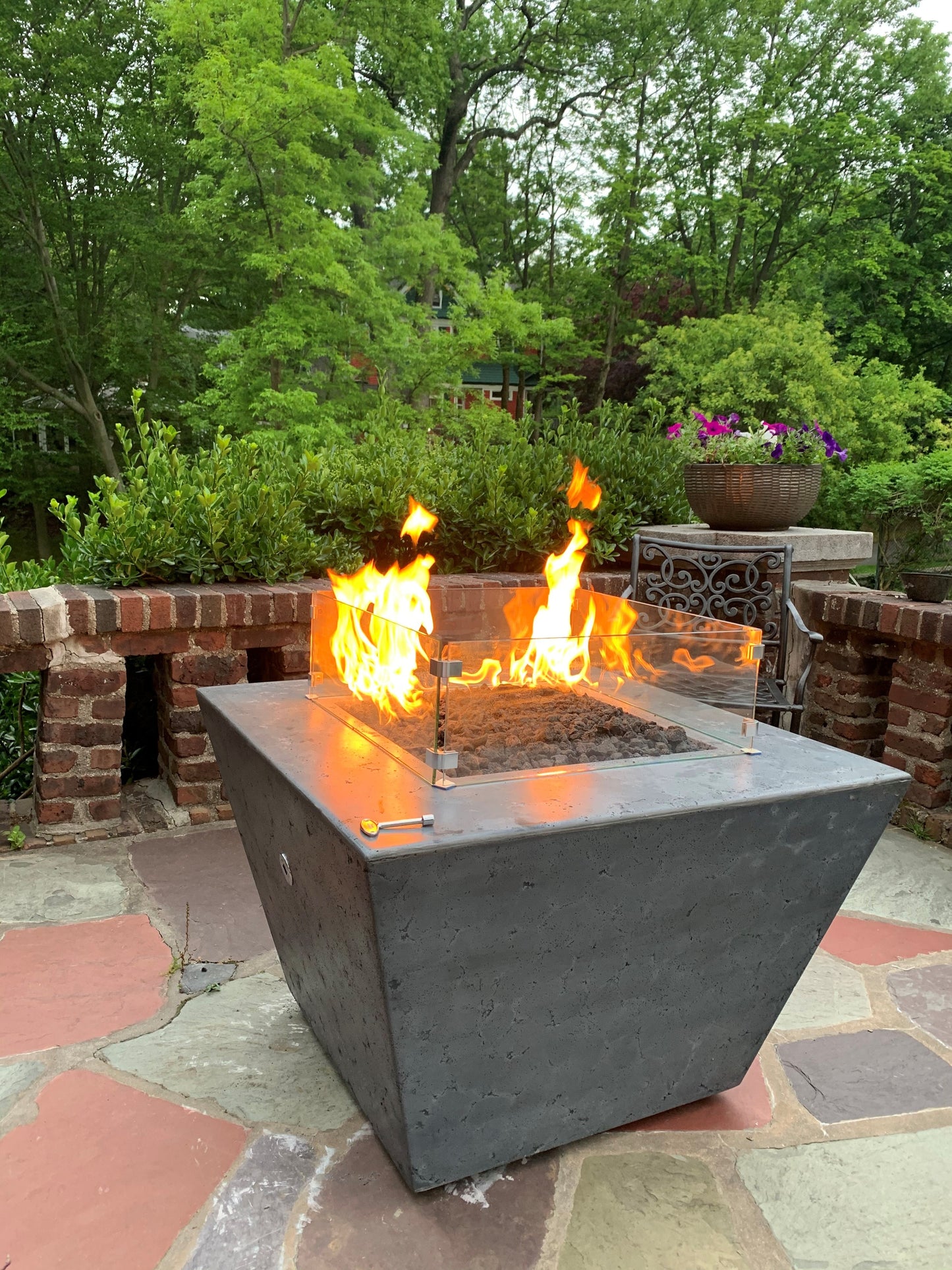 Redan Concrete Fire Pit by The Outdoor Plus - Free Cover Included