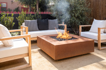 Cabo Square Metal Fire Pit by The Outdoor Plus - Free Cover Included
