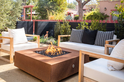 Cabo Square Metal Fire Pit by The Outdoor Plus - Free Cover Included