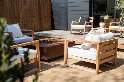 Cabo Square Metal Fire Pit by The Outdoor Plus - Free Cover Included | American Fire Features 