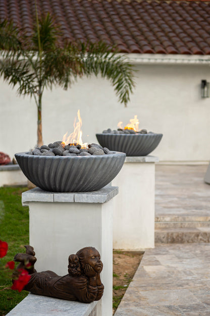 Sedona 2.0 Concrete Fire Bowl by The Outdoor Plus - Free Cover Included