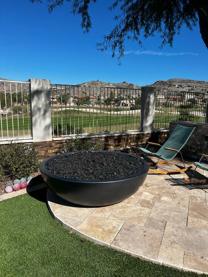 Sedona Concrete Fire Pit - Narrow Ledge by The Outdoor Plus - Free Cover Included
