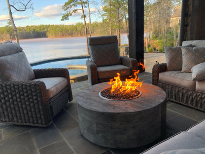 Sequoia Wood Grain Concrete Fire Pit by The Outdoor Plus - Free Cover Included