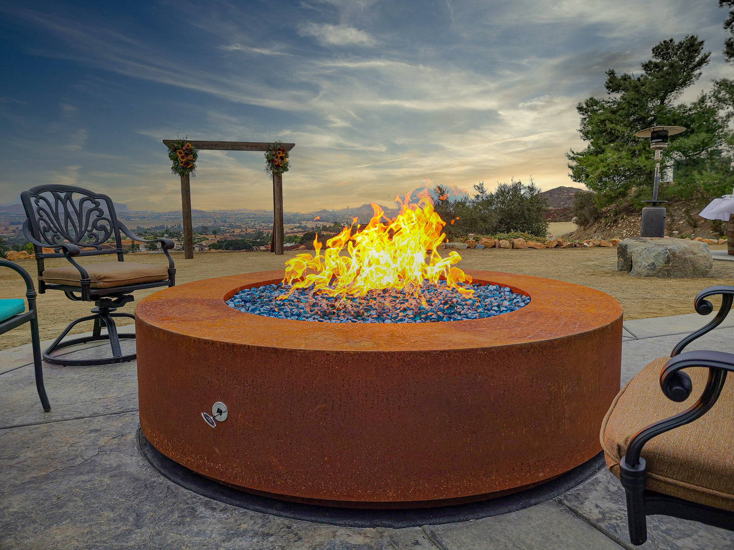 Unity Steel Fire Pit - 24" Tall by The Outdoor Plus - Free Cover Included