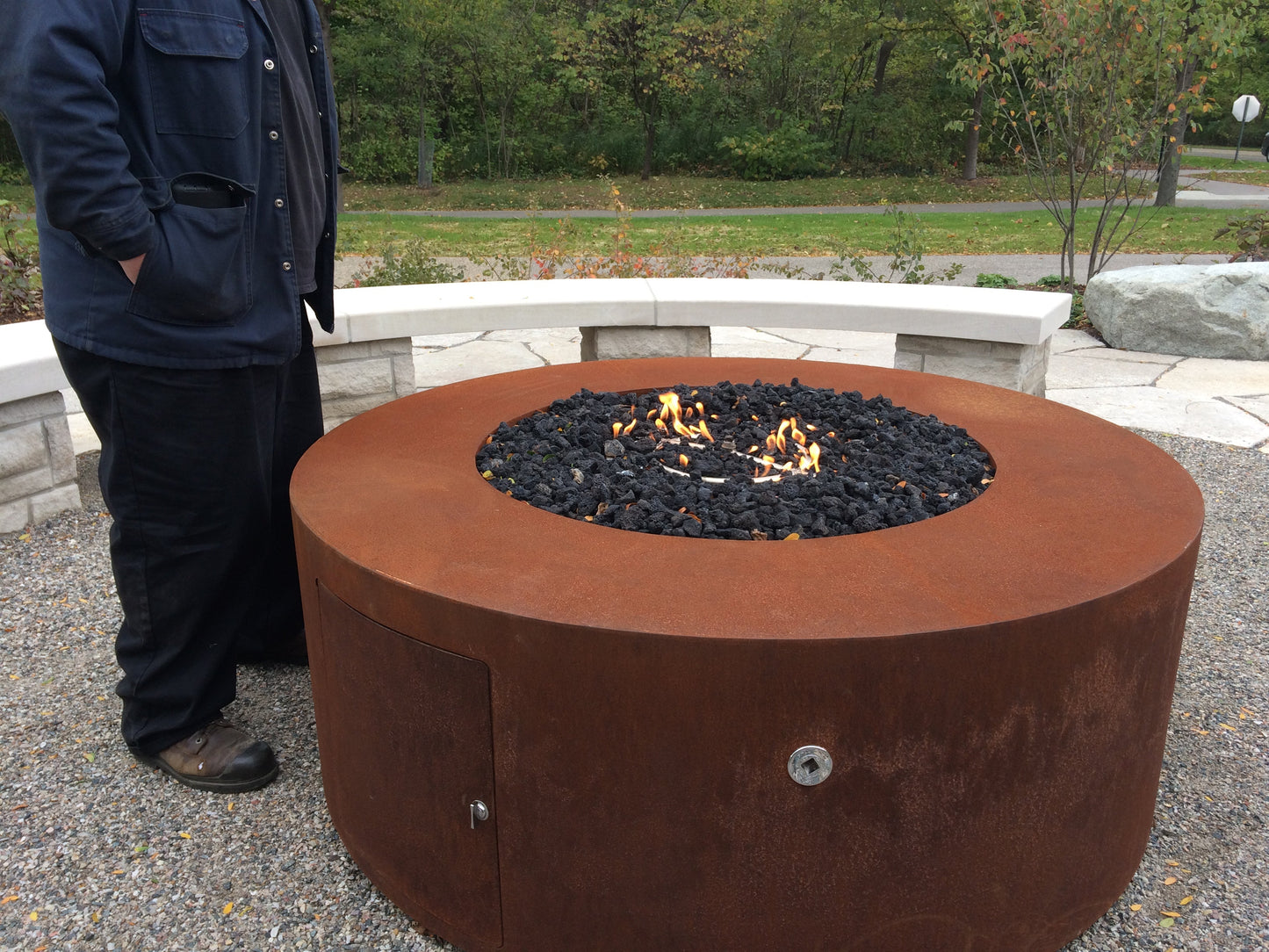 Unity Steel Fire Pit - 24" Tall by The Outdoor Plus - Free Cover Included