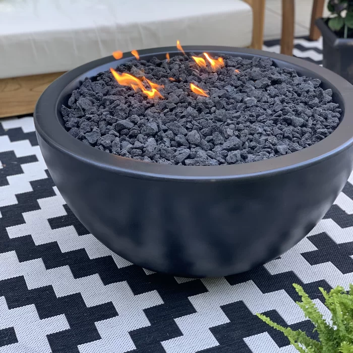 Luna Concrete Fire Pit by The Outdoor Plus - Free Cover Included