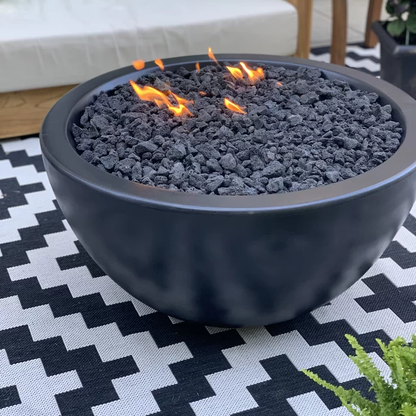 Luna Concrete Fire Pit by The Outdoor Plus - Free Cover Included