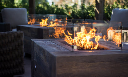Catalina Wood Grain Fire Pit by The Outdoor Plus - Free Cover Included