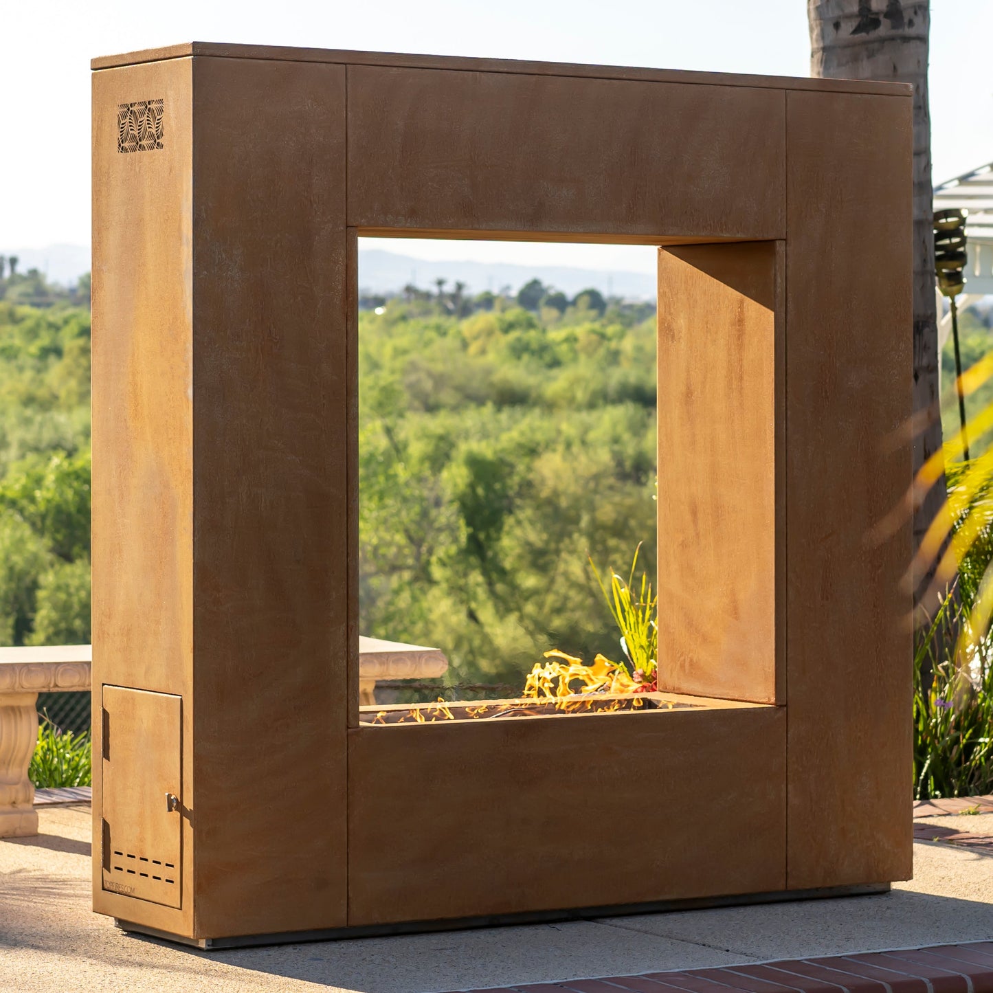 Williams Outdoor Fireplace - Corten Steel by The Outdoor Plus