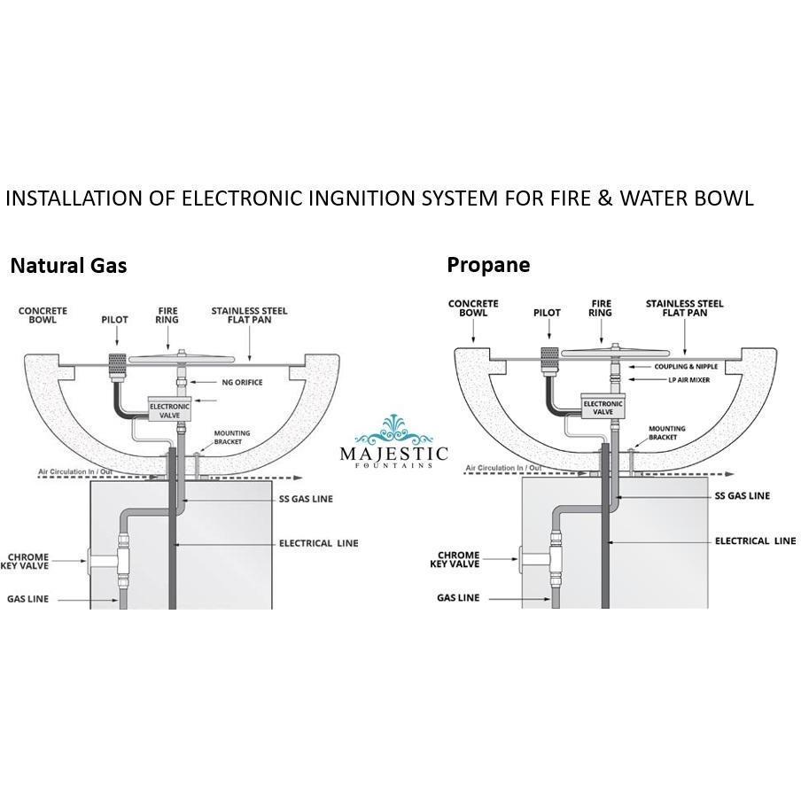 Maya Concrete Fire & Water Bowl - Wide Spill by The Outdoor Plus - Free Cover Included