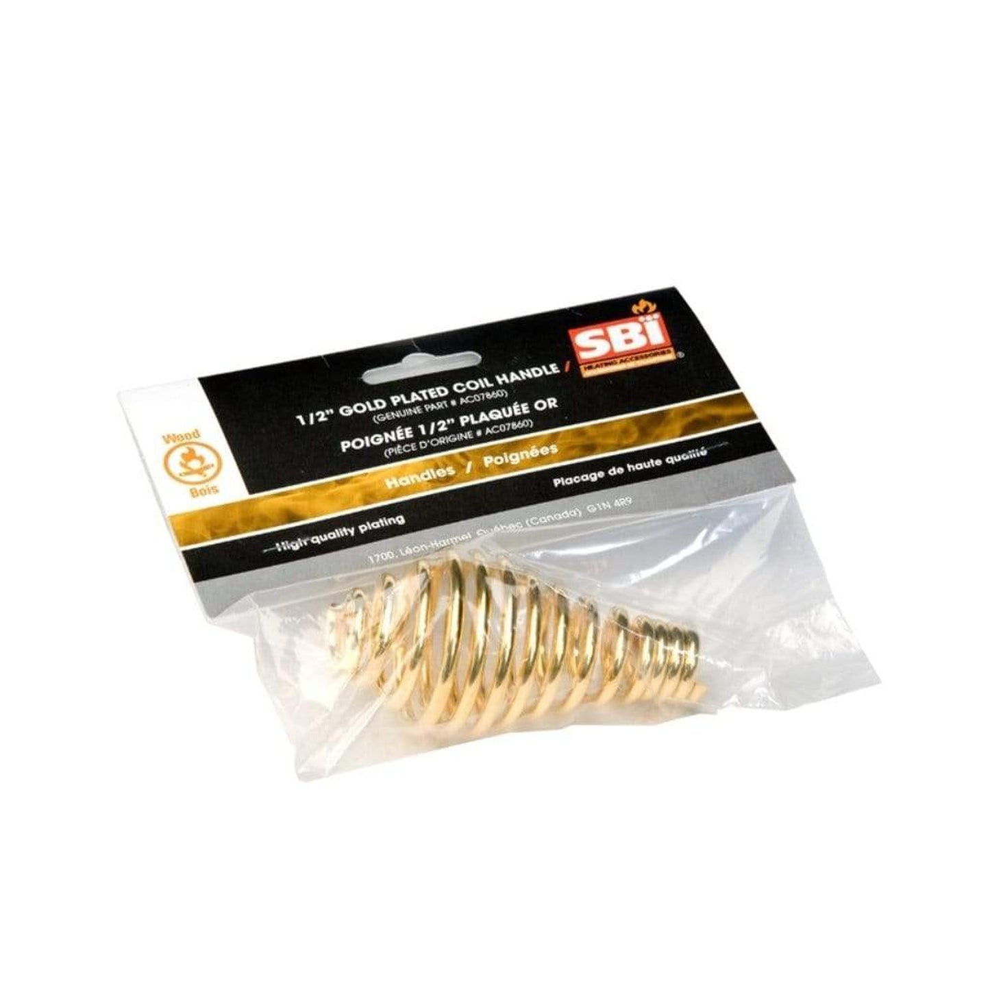 Valcourt 1/2" Brass Plated Coil Handle