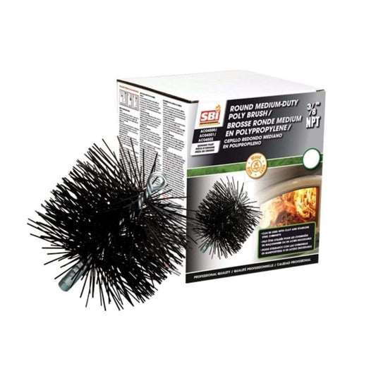 Valcourt 6" Round Brush With Polypropylene Bristles (3/8" NPT)