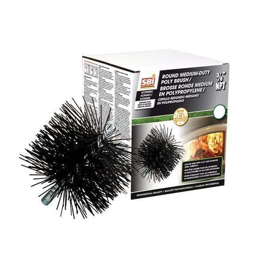 Valcourt 7" Round Brush with Polypropylene Bristles (3/8" NPT)