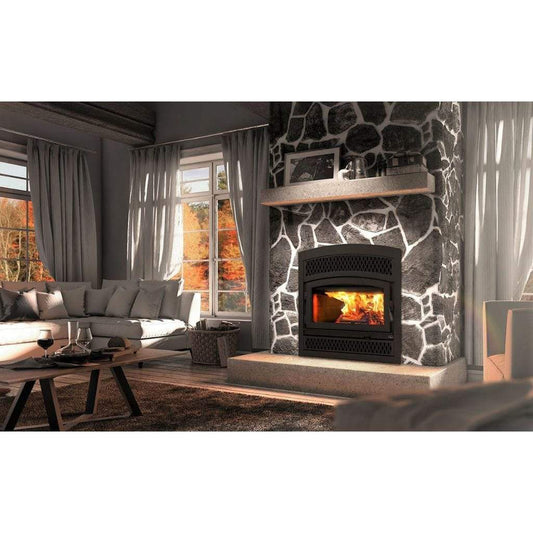 Valcourt Black Arched Faceplate for Lafayette II Wood Fireplace