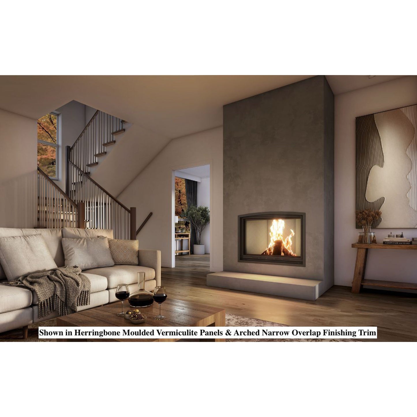 Valcourt Black Arched Narrow Overlap Trim Kit for Frontenac Decorative Wood Fireplace