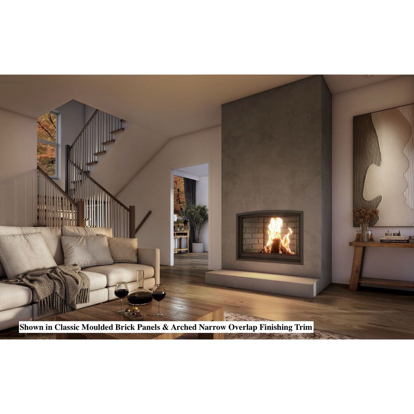 Valcourt Black Arched Narrow Overlap Trim Kit for Frontenac Decorative Wood Fireplace