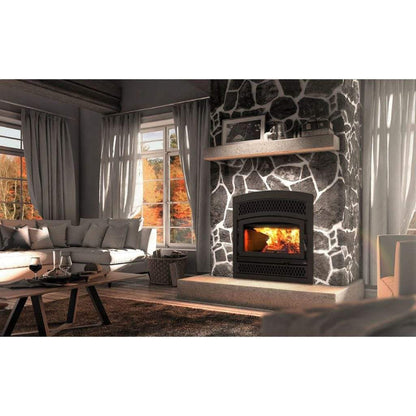 Valcourt Black Door Overlay for Lafayette II Wood Fireplace