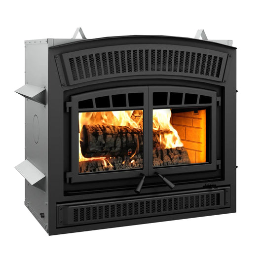Ventis HE350 45" Black High-Efficiency Wood Burning Large Fireplace, EPA2020 Certified