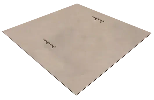 Warming Trends 44"  Square Brushed Aluminum Fire Pit Cover With 2 Handles For 42" Opening