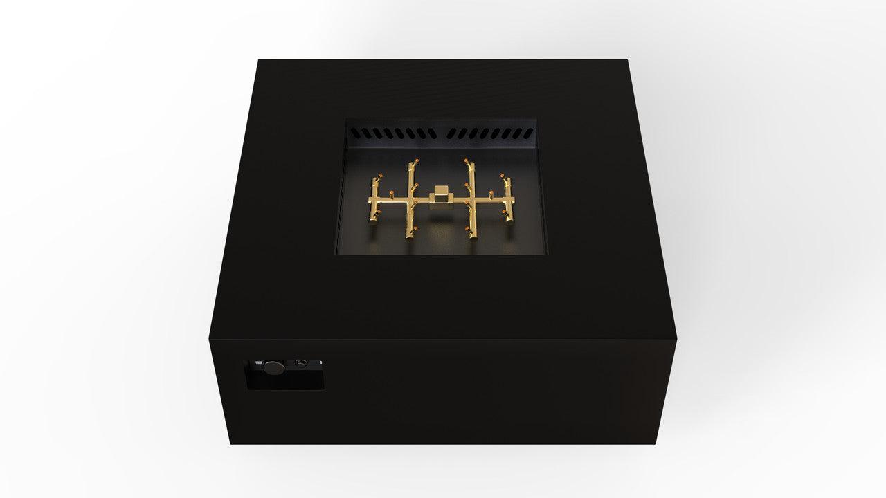 Warming Trends S40-Square 40" x 40" x 18" Black Platinum Ignition Natural Gas Fire Table