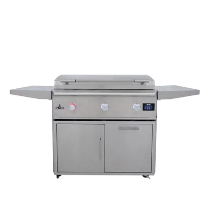 Blaze Grill Package - LTE Pro 40" Propane Gas Griddle with Digital Temperature Screen and Lift-Assist Lid, and Grill Cart in Stainless Steel (AP2-GRIDDLE40-LP)