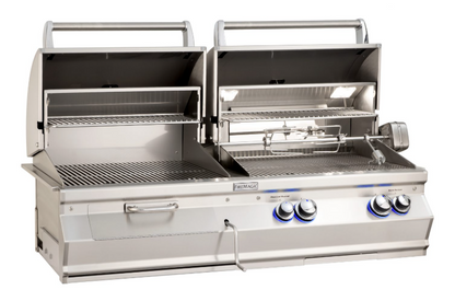 Fire Magic Aurora A830i Gas/Charcoal Combo Built-In Grill with Analog Thermometers