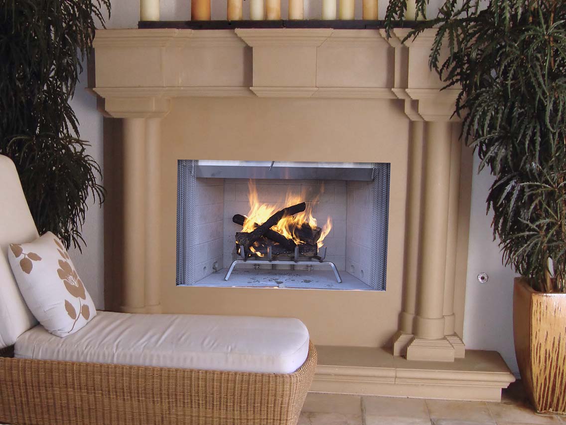 Astria Tuscan Outdoor Open-Hearth Wood-Burning Fireplace Flame Authority