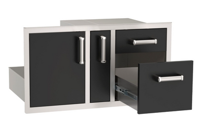 Fire Magic Echelon Black Door/Drawer Combo with Platter Storage