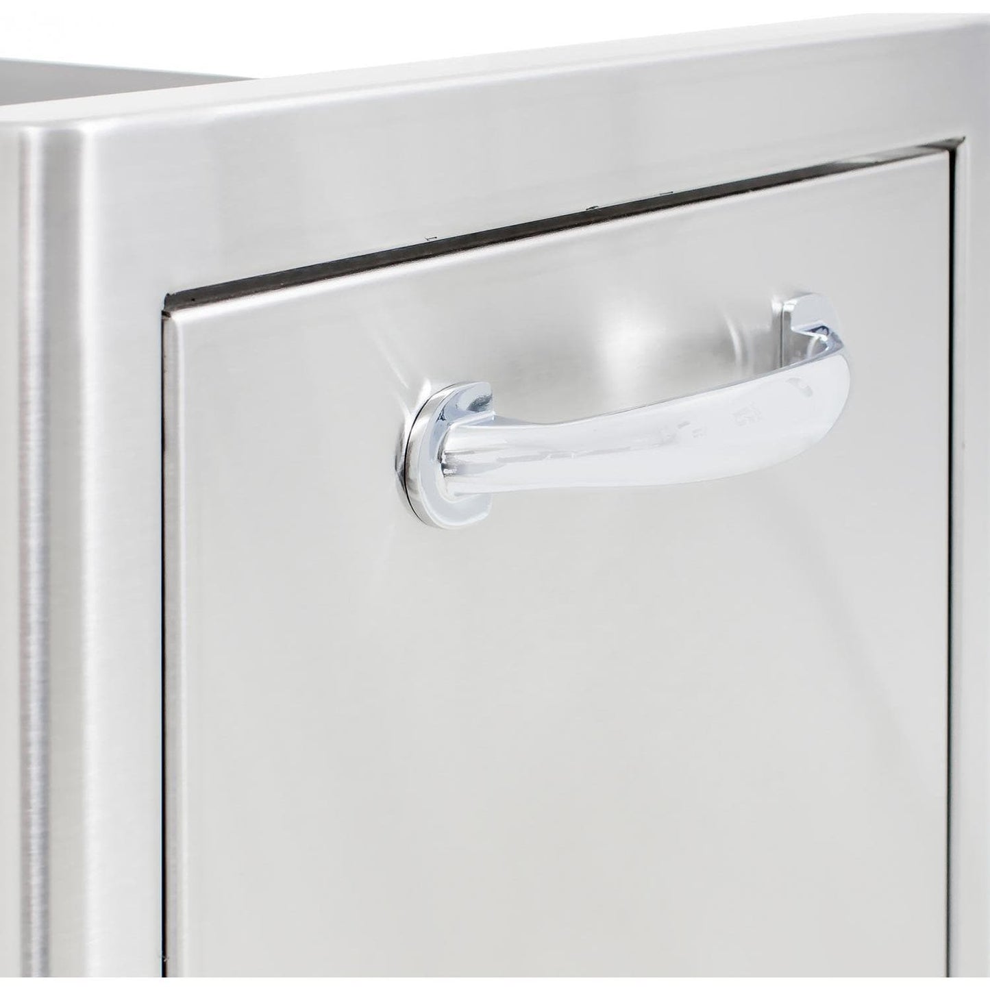 Blaze 13-Inch Narrow Roll-Out Stainless Steel Trash Bin (BLZ-TRNW-DRW)