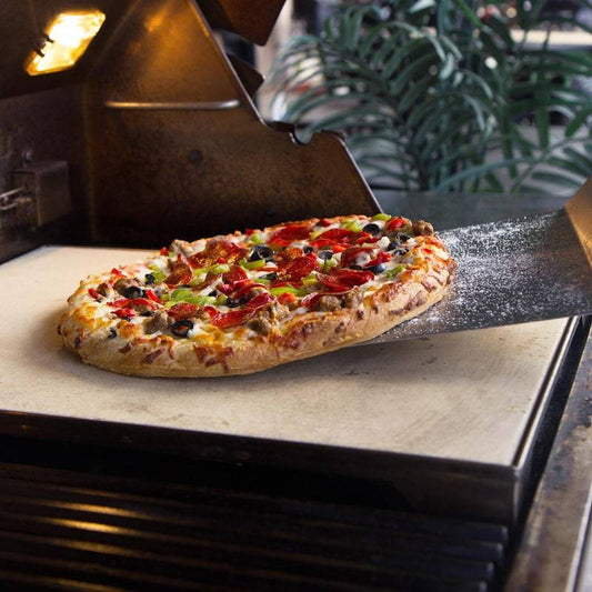 Blaze 14 3/4 Inch Ceramic Pizza Stone With Stainless Steel Tray (BLZ-PZST)