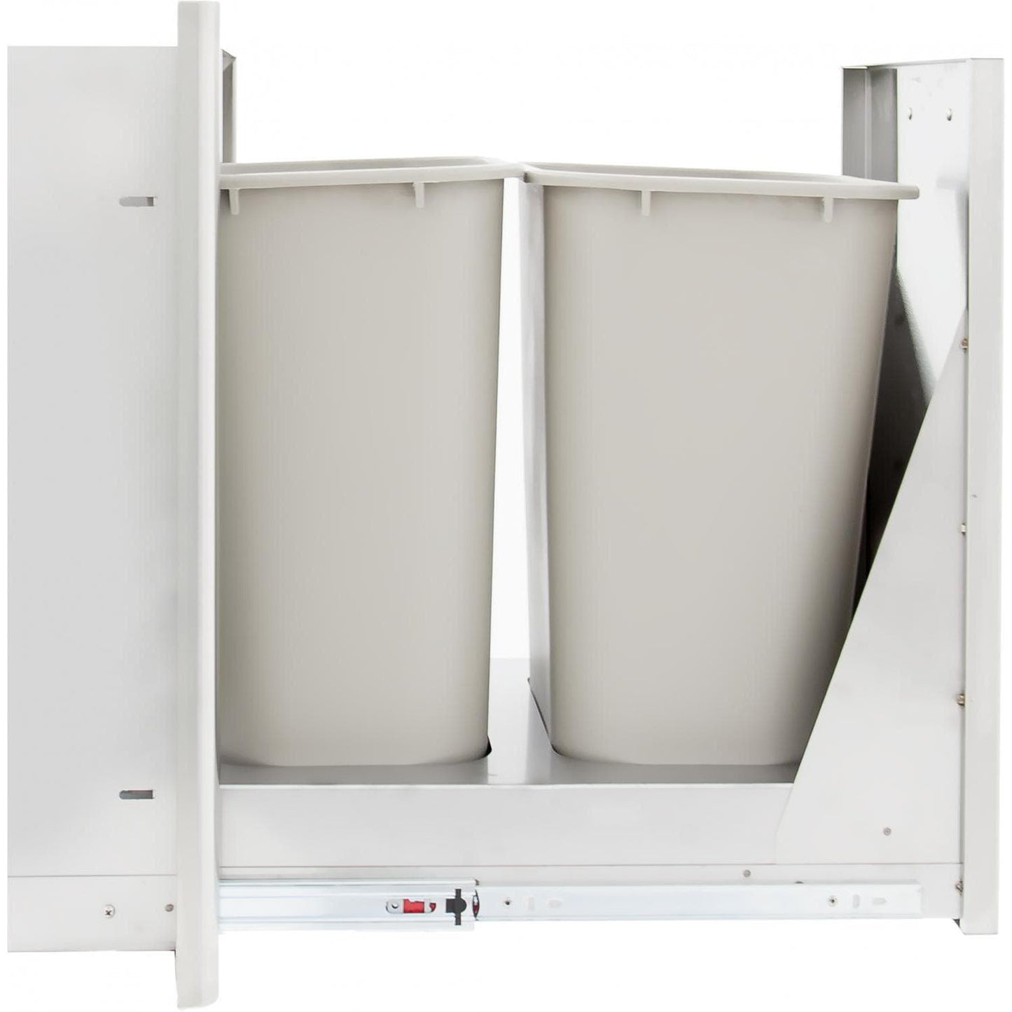 Blaze 20-Inch Roll-Out Stainless Steel Double Trash / Recycling Bin (BLZ-TREC-DRW)
