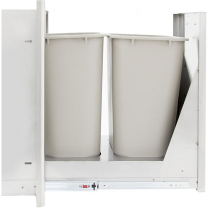 Blaze 20-Inch Roll-Out Stainless Steel Double Trash / Recycling Bin (BLZ-TREC-DRW)