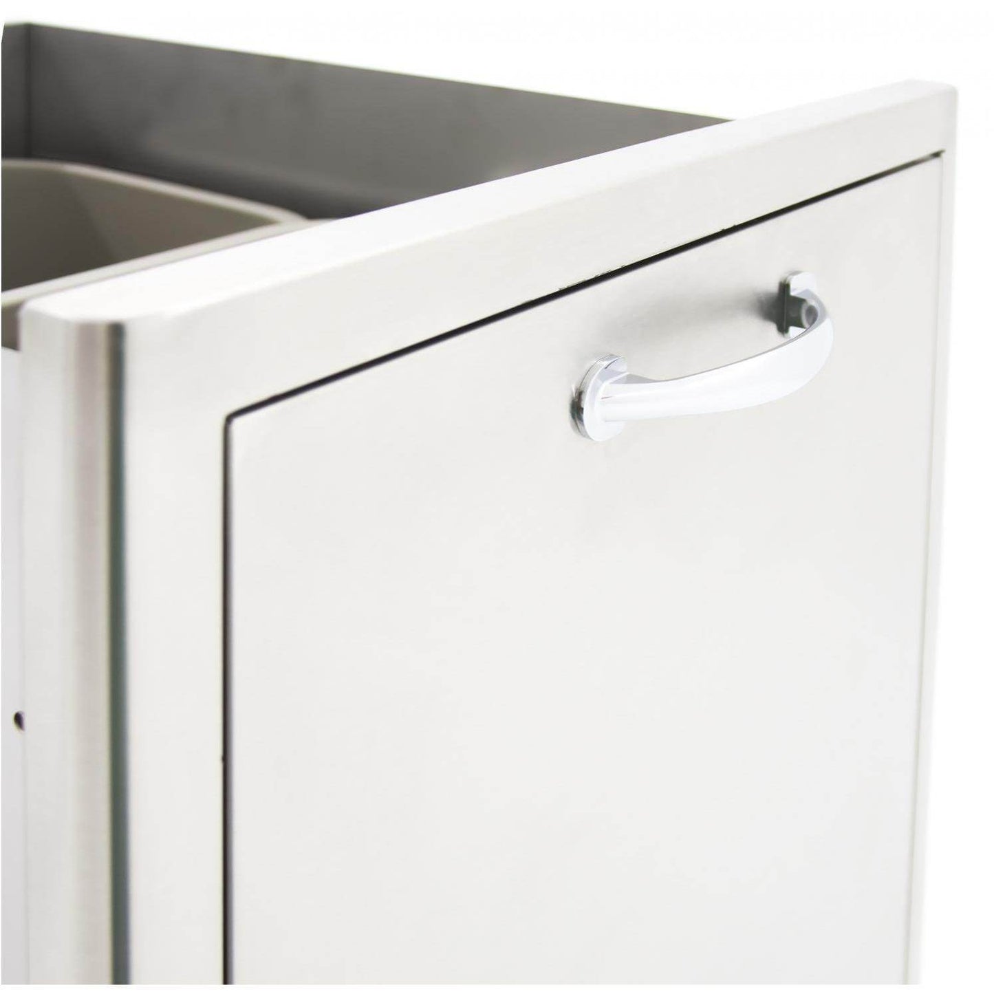 Blaze 20-Inch Roll-Out Stainless Steel Double Trash / Recycling Bin (BLZ-TREC-DRW)