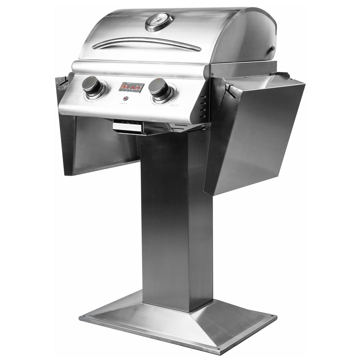 Blaze 21" 1500 Watt Electric Grill On Pedestal With Side Shelves
