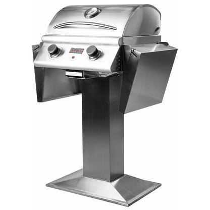 Blaze 21" 1500 Watt Electric Grill On Pedestal With Side Shelves