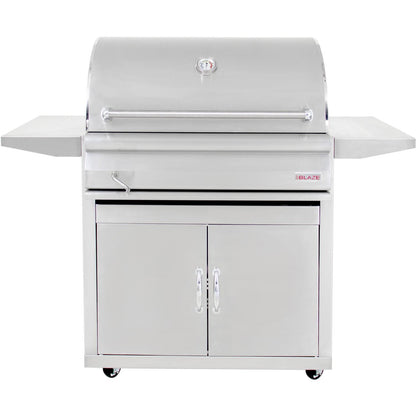 Blaze 32" Built-In Stainless Steel Charcoal Grill With Adjustable Charcoal Tray