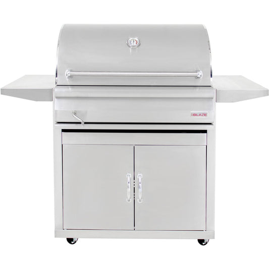 Blaze 32" Built-In Stainless Steel Charcoal Grill With Adjustable Charcoal Tray