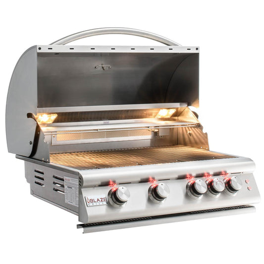 Blaze Premium LTE 32" 4-Burner Built-In Liquid Propane Grill With Rear Infrared Burner & Grill Lights (BLZ-4LTE2-LP)