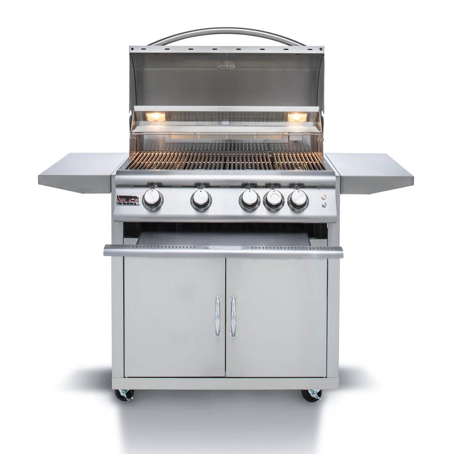 Blaze Premium LTE 32" 4-Burner Freestanding Liquid Propane Gas Grill With Rear Infrared Burner & Grill Lights