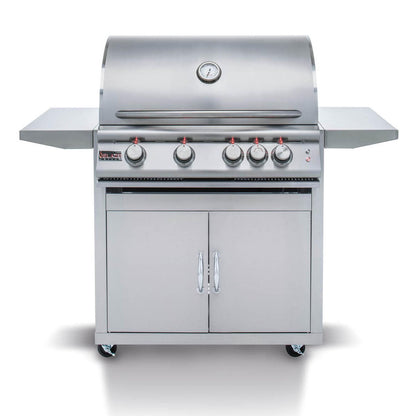 Blaze Premium LTE 32" 4-Burner Freestanding Liquid Propane Gas Grill With Rear Infrared Burner & Grill Lights