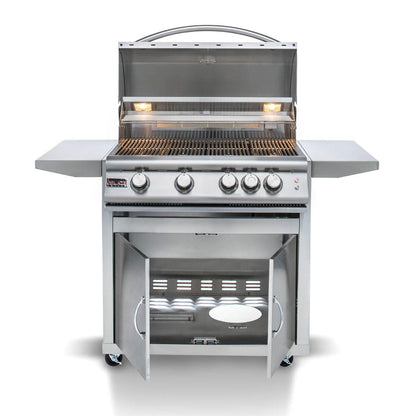 Blaze Premium LTE 32" 4-Burner Freestanding Liquid Propane Gas Grill With Rear Infrared Burner & Grill Lights